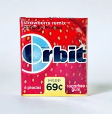 Vintage 2011 Wrigley’s ORBIT Gum Pack SEALED candy container STRAWBERRY REMIX