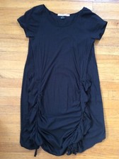 Uniqlo Black Top Tunic With Ruffle And Tie Details Size XS