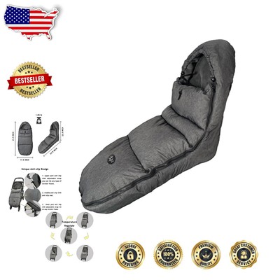 Adjustable Bunting Bag with Fleece Lining for Toddler Stroller Comfort - Black