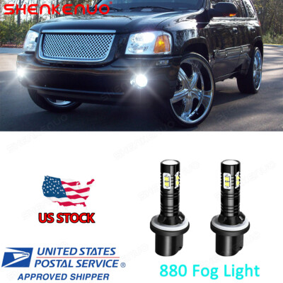 LED Fog Light Kit Protekz 880 6000K 1200W for GMC Envoy 2002-2009 Super Bright
