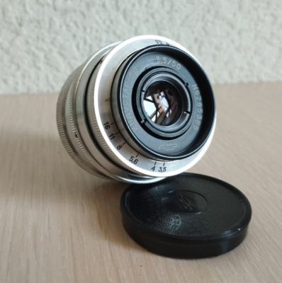 INDUSTAR-50 35mm f/3.5 レンズ Vintage pancake 1967 SLR Silver KMZ Industar 50 3,5 50mm lens M39