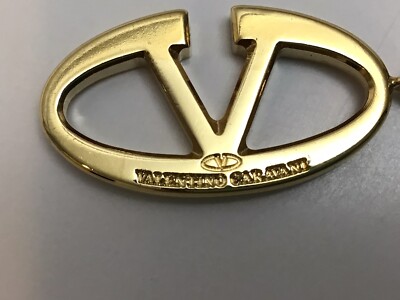 Vintage VALENTINO GARAVANI V Logo CELL PHONE STRAP AND CHARM ( Red