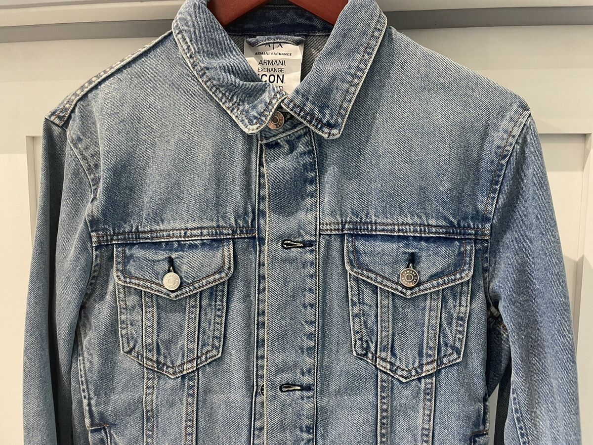 AX Armani Exchange ICON Denim Jacket - Small Light Blue | eBay AX Armani Exchange ICON Denim Jacket - Small Light Blue | eBay