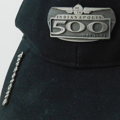 Indianapolis 500 Hat 88th Anniversary Black Baseball Cap 2004 Firestone Reebok