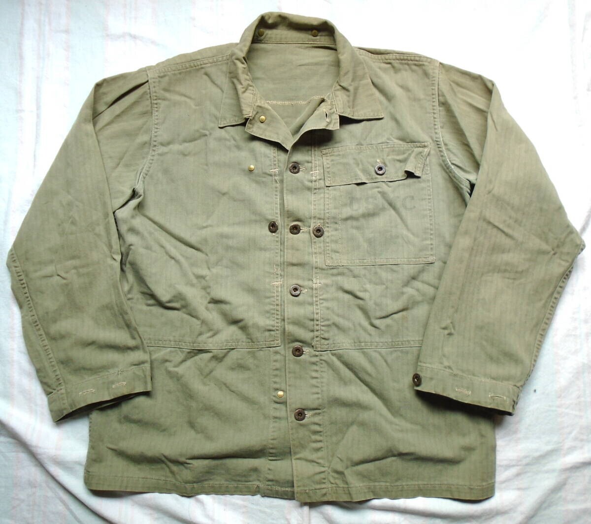 ジャケット・アウター 40s WW2 US MARINE CORPS P44 HBT JACKET USMC P-44 Herringbone Twill Utility Jacket | Bronson