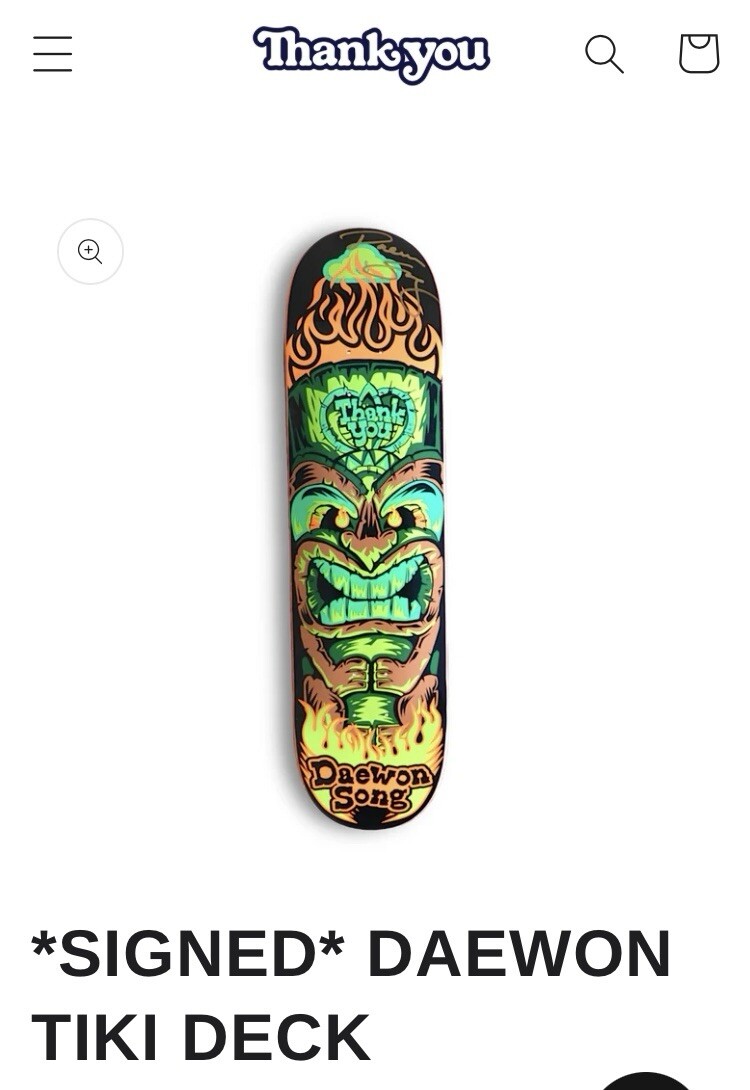 直筆サインDaewon Songデッキthank you