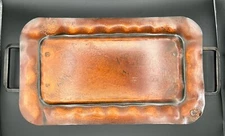 JAN BARBOGLIO Hand Made Iron 18" RECTANGLE Tray w/LEGS iron Metal Retired HAMMER