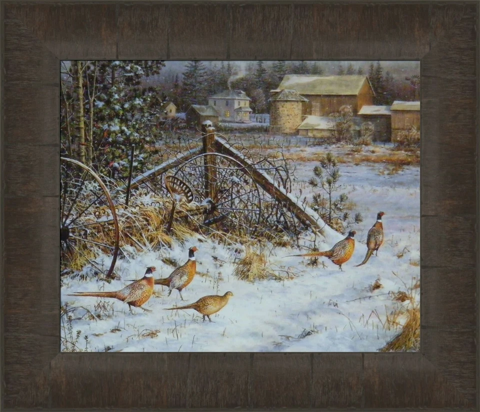HOME CABIN DECOR HEARTLAND HERITAGE by Scott Zoellick 12x14 Pheasants Farm Barn Cabin FRAMED ART