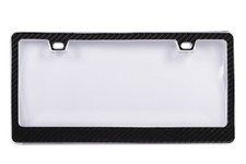 Genuine 100 Carbon Fiber License Plate Frame Tag Cover 3k With Clear Cover