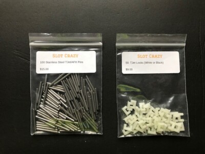 Aurora Slot Car Track - 100 Pins, 50 White Locks, Connectors, Joiners - New