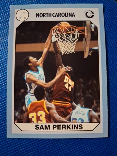 1990 SAM PERKINS COLLEGIATE COLLECTION NBA CARD #39 NORTH CAROLINA MAVERICKS - Picture 1 of 2
