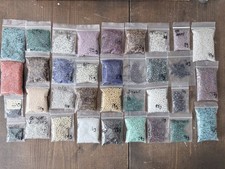 1.5 Lb 35 Pkgs Seed Beads Mixed Colors, Shapes Sizes Japanese Bulk Lot