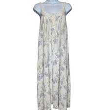Eileen West Womens Floral Long Nightgown Lace Trim Size M Cottagecore Romantic