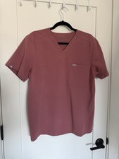 FIGS Leon Scrub Top for Men, Medium, Mauve