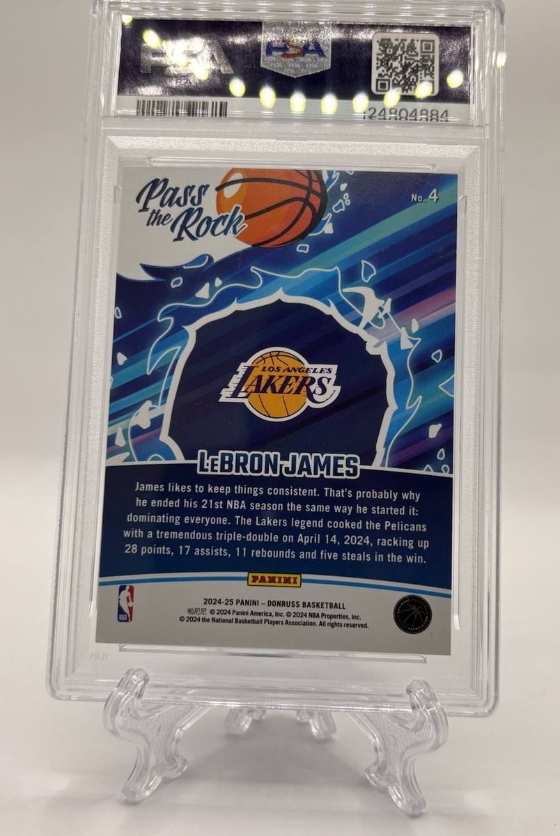 2024-25 Panini Donruss Pass The Rock Pink Laser #4 Lebron James