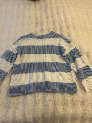 Shein Strickpullover blau/weiß Gr.S