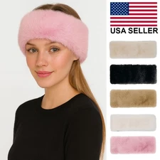 C.C Glitter Short Solid Fur Stretchable Faux Leather Strap Headwrap Headband