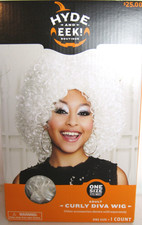 NEW Hyde and EEK Curly Diva Wig Adult One Size White Synthetic Hair