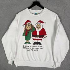 Vintage Christmas 90's Sweatshirt Size XL Crewneck Santa Claus Funny Cartoon