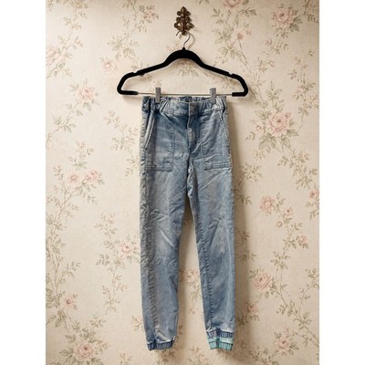 American Eagle Womens 0 Next Level Stretch Denim Jogger Jeans Light Wash NWOT