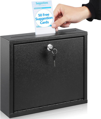 Suggestion Box with Lock and , Wall Mounted Small Mailbox for Office, Key Drop B