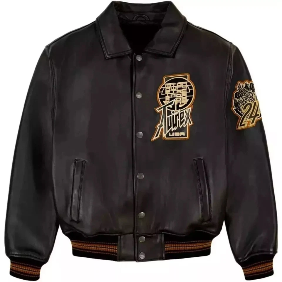 Men Avirex Genuine Bomber Leather Jacket Classic American Flight Leather Jacket - Image 4 of 4