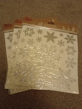 Christmas Glitter Snowflake Stickers New And Unopened 3 Packs