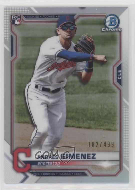 2021 Bowman Chrome Refractor 182/499 Andres Gimenez #12 Rookie RC 0wv1