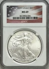 2009 American Silver Eagle NGC MS 69 Flag Label