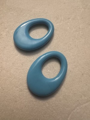 Bright Turquoise Pointed Oval Hooplet Earring Charms  Door Knockers