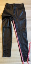 Express black faux leather skinny super high rise pants size 4 women's 27" ins