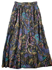 Vintage 90s Maxi Skirt 8 Pleats Dark Artsy Romantic Cottage Fairy Whimsigoth W24