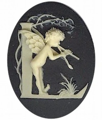 Cameo Letter ''L'' Monogram Personalized Resin Initials 40x30mm Black  148x