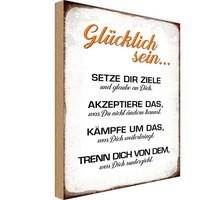 Holzschild 18X12 Cm GlüCklich Sein Glaube An Dich Dekoration Deko Geschenk Holz