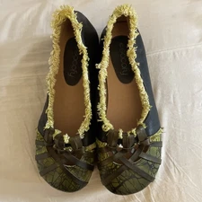 SOCOFY Womens Leather Flex Slip On Shoes Green Sz 7.5 US / 40 UK  Women’s NEW