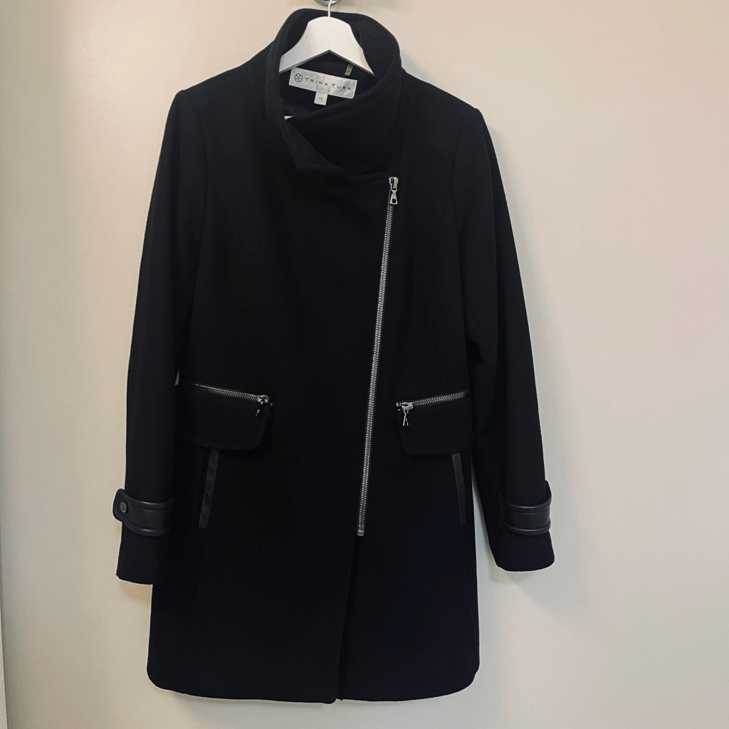 Trench Coat Trina Turk Black Coat Trina Turk Women Coat Black 80
