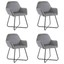 dining chairs 4 pcs gray velvet