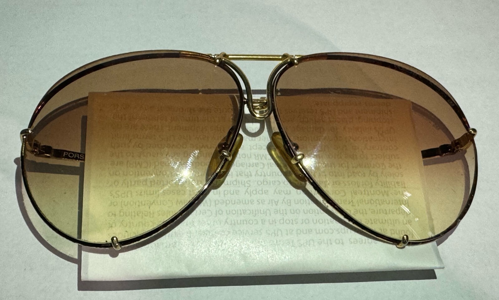 PORSCHE DESIGN BY CARRERA RARE VINTAGE GOLD TORTOISE MOD 5621 SUNGLASSES AVIATOR image 4