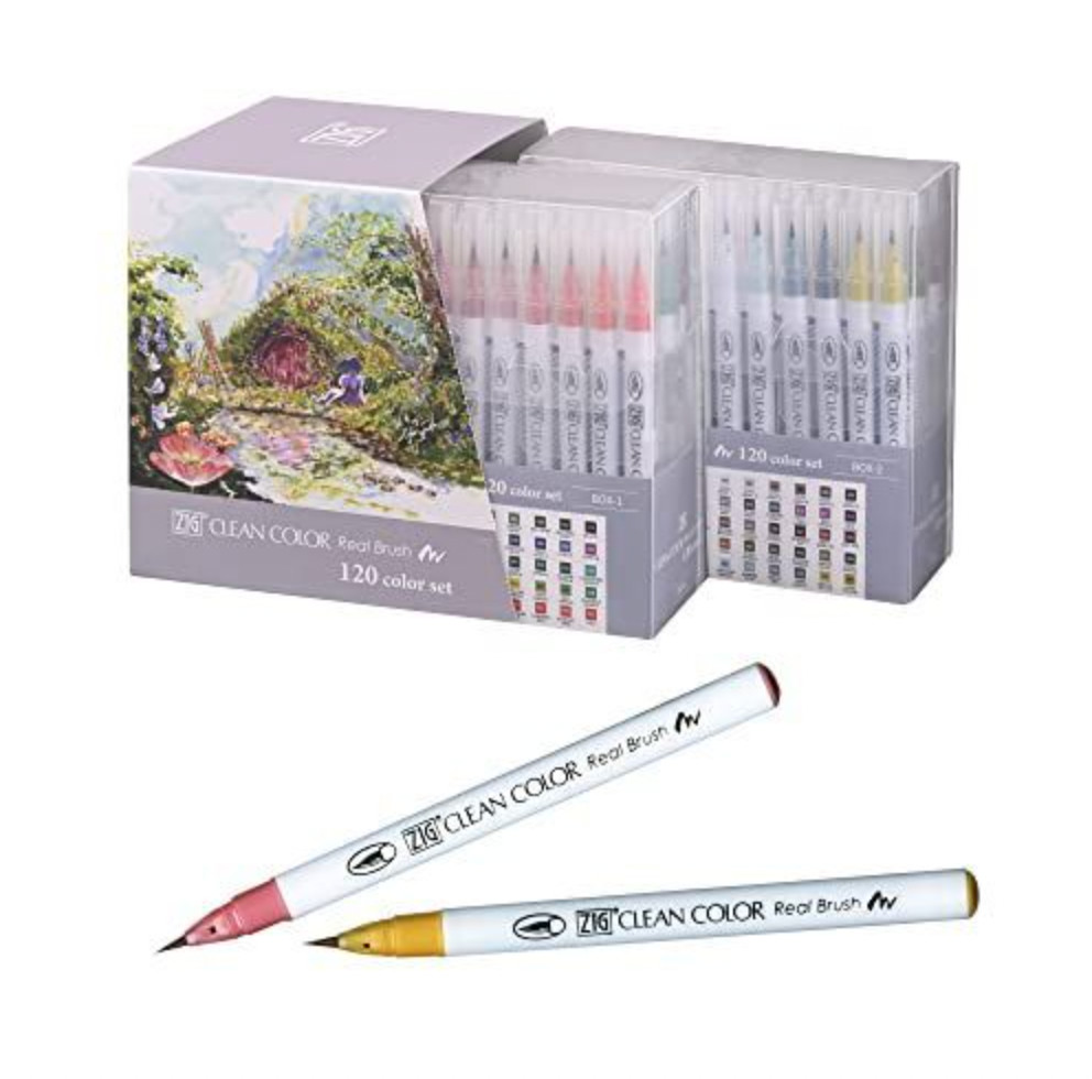 Kuretake ZIG Clean Color Real Brush 120 Colors RB-6000AT/120