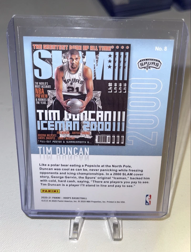 2020-21 NBA Hoops Tim Duncan SLAM Insert #8 - Image 2 of 2