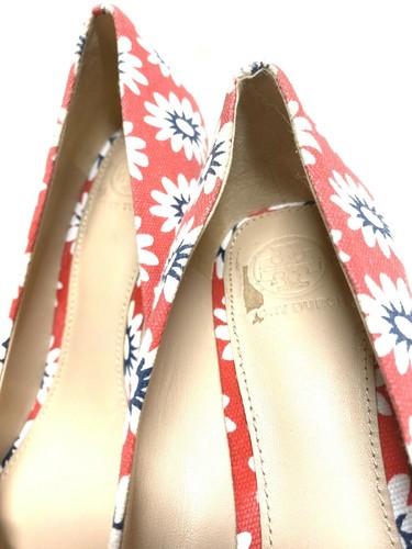 Tory Burch Dory Nantucket Peep Toe Espadrille Wedge 7M ($275) NEW - Picture 4 of 12