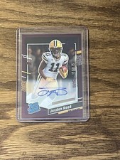 2023 Clearly Donruss Jayden Reed RC Purple Auto #’d /175 #68 Green Bay Packers!