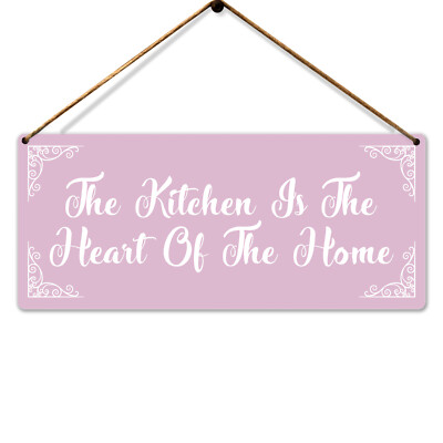 Metall Wandschild - Das Herz des Hauses - PINK - Haus Familie Liebe Geschenk