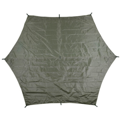 Hexagon Tarp Plane Camping Outdoor Bushcraft Waterproof 340 x 310 M Oliv