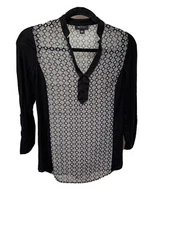 Ab Studio Womens Sheer Quarter Sleeve Size Xs