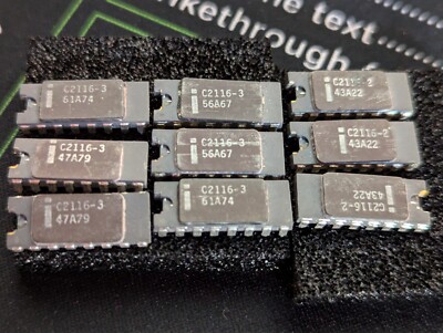 Lot of 6 Vintage Intel C2116-3  & 3 C2116-2 INTEL 16-Pin CERDIP DRAM Lot of 9