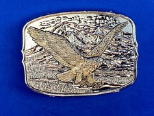 Numbered Vintage American Eagle / Mountain Scene / Patriotic Belt Buckle