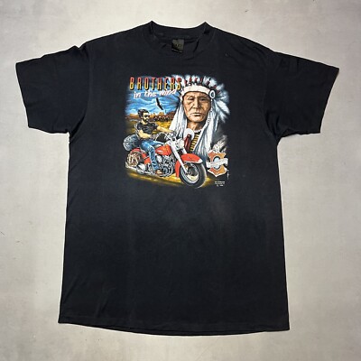 Vintage 3D Emblem Harley Davidson Brothers in the Wind Biker T
