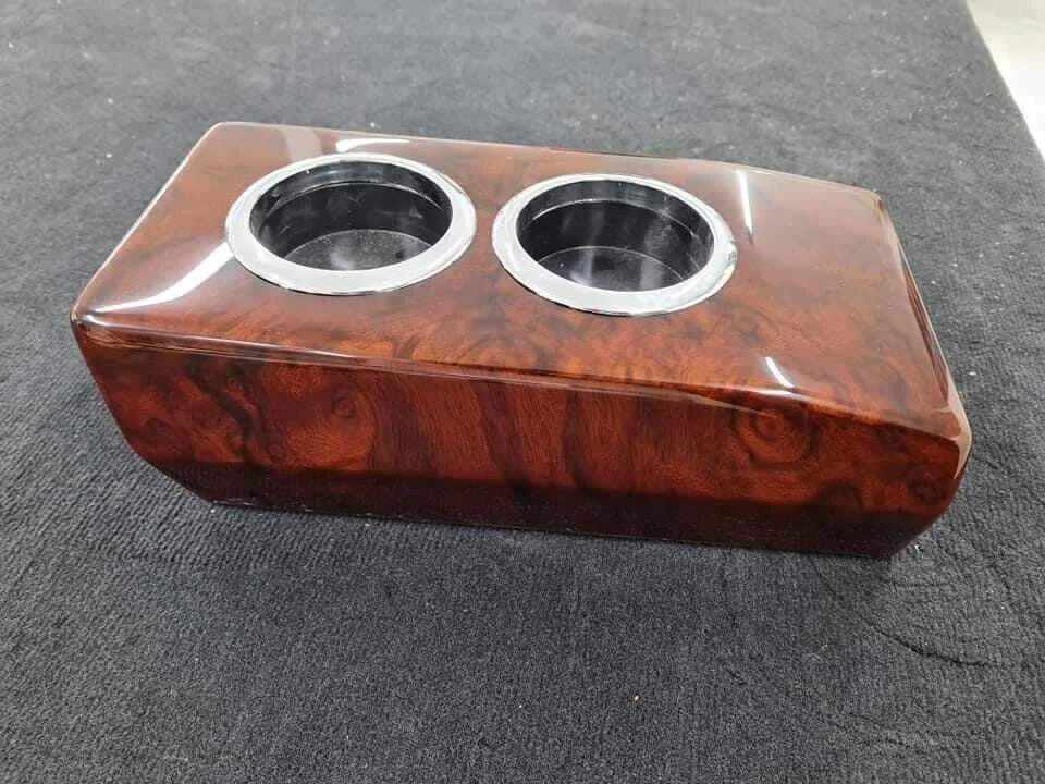 Center Console Cup Holder For Mercedes-Benz R107 560SL Walnut Color - Image 3 of 4