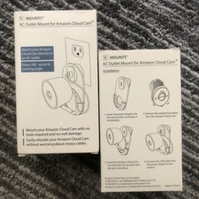 2 PACK AC Wall Outlet Mount For Amazon Cloud Camera Black